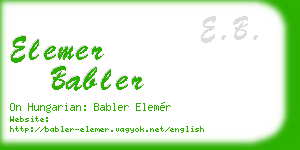 elemer babler business card